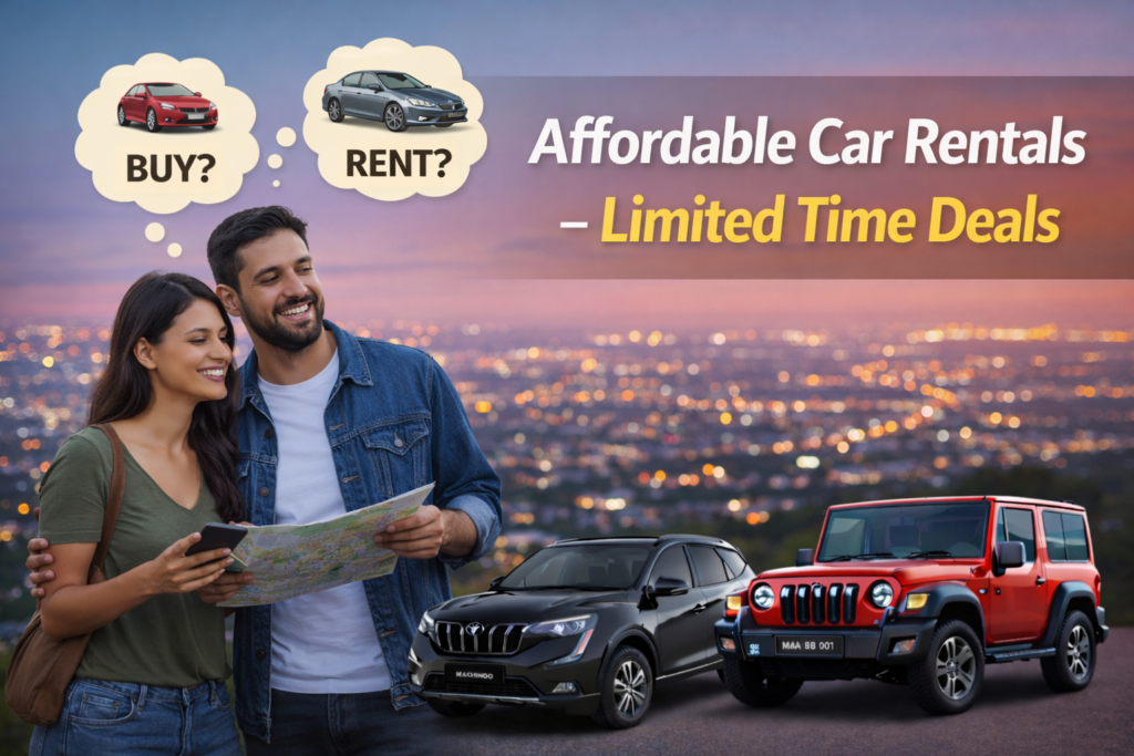 Affordable car rental deals with daily and monthly self-drive options in Chandigarh with limited time offers